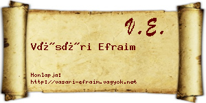Vásári Efraim névjegykártya